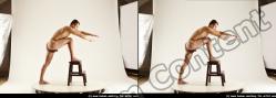 Nude Man White Standing poses - ALL Athletic Short Brown Standing poses - simple 3D Stereoscopic poses Realistic